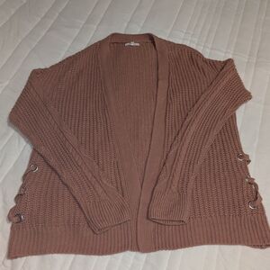 Women's Open-Front Knit Sweater - Brown